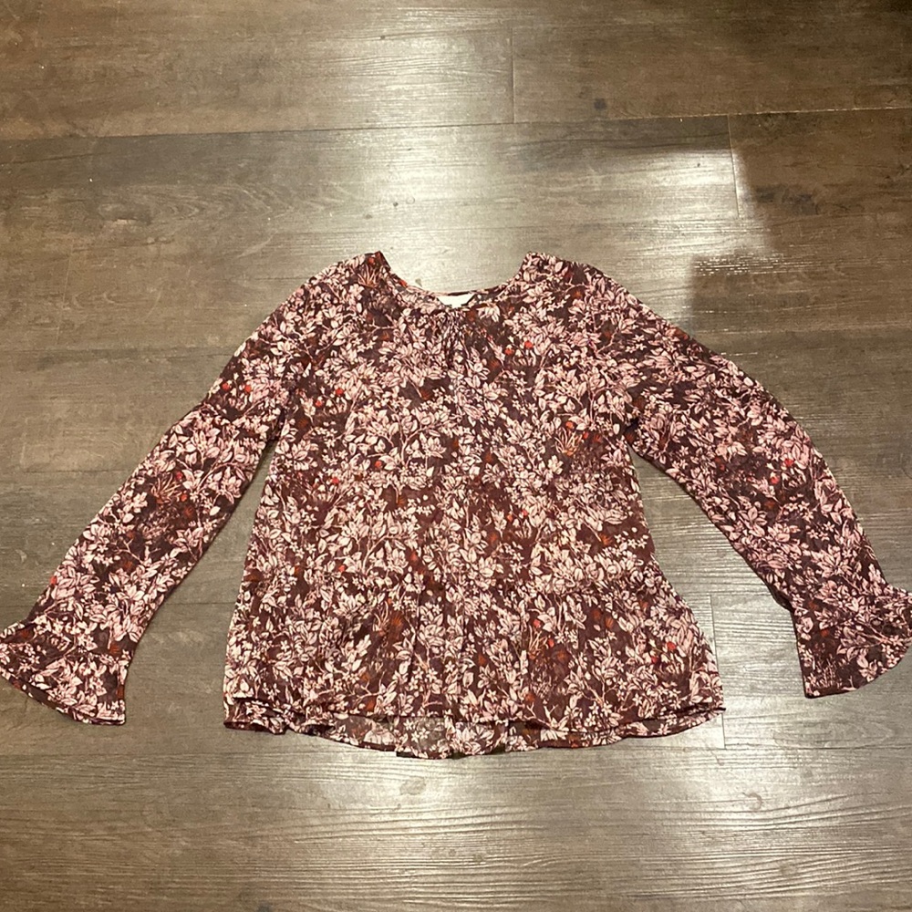 Lucky Brand maroon/purple floral blouse!